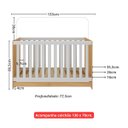 Ver imagem 7 de Berço Americano 3 em 1 com Colchão Incluso Multimóveis MP0527PA Madeirado/Branco