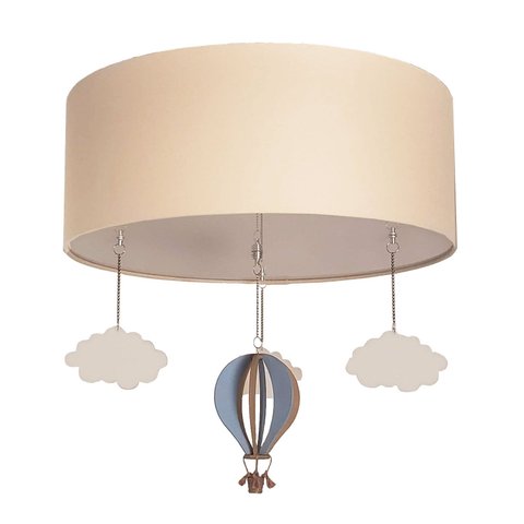 Luminária de Teto Plafon Balão Cúpula 40x15cm: Cru5986