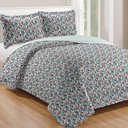 Ver imagem 1 de Kit Cobre Leito Colcha Casa Scarpa Mix Queen Estampado Dupla Face Floral 3 Peças - Clarisse