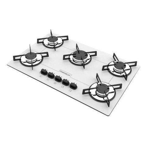 Cooktop Chamalux 5 Bocas Ultra Chama Branco Bivolt