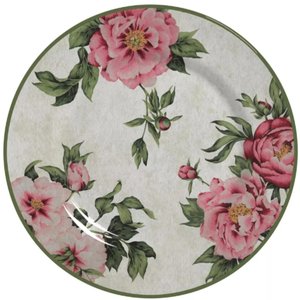 Jogo de Pratos de Cerâmica Raso para Jantar Peonia 29cm - Alleanza - 4 Pratos