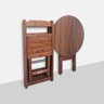 Conjunto Dobrável Mesa de Madeira 70cm Redonda com 2 Cadeiras Imbuia - Tarimatã - 4