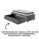 Ver imagem 2 de Base Box Cama Solteiro Sapateira Courino Linho Cinza e Colchão Cama Inhouse Ecoflex 88x188