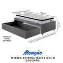 Ver imagem 5 de Base Box Cama Solteiro Sapateira Courino Linho Cinza e Colchão Cama Inhouse Ecoflex 88x188