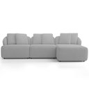 Ver imagem 2 de Sofá 4 Lugares com Chaise Direito Sala Living 288cm Arlo F04 Bouclê Cinza Tc-10049 - Lyam Decor
