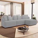 Ver imagem 1 de Sofá 4 Lugares com Chaise Direito Sala Living 288cm Arlo F04 Bouclê Cinza Tc-10049 - Lyam Decor