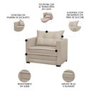 Ver imagem 3 de Sofá Cama Solteiro Berlim B10 Suede Bege - Mpozenato