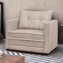 Ver imagem 1 de Sofá Cama Solteiro Berlim B10 Suede Bege - Mpozenato
