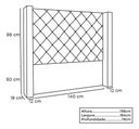 Ver imagem 5 de Cabeceira Vivian Veludo Cinza Cama Box de Casal 1,40 Bz Home Decor