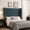 Ver imagem 1 de Cabeceira Vivian Veludo Cinza Cama Box de Casal 1,40 Bz Home Decor