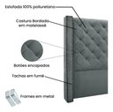 Ver imagem 3 de Cabeceira Vivian Veludo Cinza Cama Box de Casal 1,40 Bz Home Decor