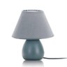 Abajur Pequeno Cerâmica e Tecido Cinza Ø20cm - 1