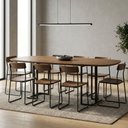 Ver imagem 2 de Mesa de Jantar 8 Lugares Retangular Orgânico 200cm Pés Industrial Alina N01 Cinamomo Preto - Lyam de