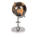 Ver imagem 1 de Globo Terrestre Decorativo Em Metal Cromado E Madeira 13x26cm Sei0012