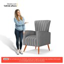 Ver imagem 6 de Poltrona Decorativa Melody com Pés Palito Suede Cinza - Desk Design