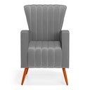 Ver imagem 3 de Poltrona Decorativa Melody com Pés Palito Suede Cinza - Desk Design