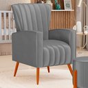 Ver imagem 2 de Poltrona Decorativa Melody com Pés Palito Suede Cinza - Desk Design