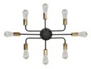 Ver imagem 2 de Plafon Metal Preto e Dourado 8E27 63x43cm