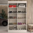 Ver imagem 3 de Sapateira Multiuso 20 Pares Sapato 4 Portas 8 Prateleiras Branco - Panorama Móveis
