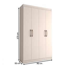 Sapateira Multiuso 20 Pares Sapato 4 Portas 8 Prateleiras Branco - Panorama Móveis - 4