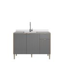 Ver imagem 2 de Balcão para Pia 3 Portas 1 Gaveta 120cm Soul Cinza/Freijó/Gris