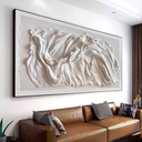 Ver imagem 2 de Quadro Decorativo Abstrato Tecido Branco