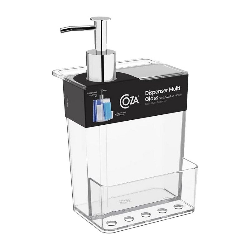 Dispenser para Detergente Multi Glass 600ml Cristal Coza - 2