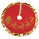 Ver imagem 1 de Saia para Árvore de Natal Vermelha Temática Papai Noel Rena 86cm