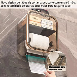 Porta Papel Higiênico com Fixação sem Furo - Design Moderno - 7