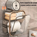 Ver imagem 4 de Porta Papel Higiênico com Fixação sem Furo - Design Moderno