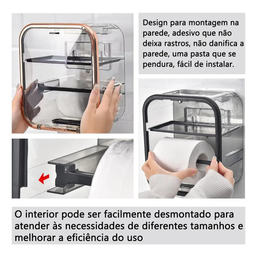 Porta Papel Higiênico com Fixação sem Furo - Design Moderno - 8