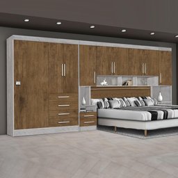 Guarda-roupas Modulado Georgia Casal Ja Avelã / Jequitibá - 1