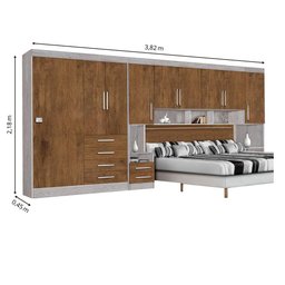 Guarda-roupas Modulado Georgia Casal Ja Avelã / Jequitibá - 2