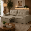 Ver imagem 1 de Sofá Retrátil 2 Lugares 1,80m Luma Suede Cappuccino
