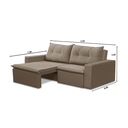 Ver imagem 2 de Sofá Retrátil 2 Lugares 1,80m Luma Suede Cappuccino