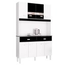Ver imagem 2 de Cozinha Ambiente Kit Manu 8 Portas Branco Preto - Poquema