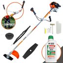 Ver imagem 1 de Roçadeira Aparador Cortador de Grama Á Gasolina Vulcan Vr430s 43cc 1,7hp + Óleo Stihl 2t