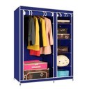 Ver imagem 4 de Guarda Roupa Modular Portátil para Quarto com Arara, Prateleiras e Porta com Zíper Azul Luxo