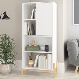 Estante para Livros 1 Porta 2 Prateleira Branco/pinus Be 71 - Brv Móveis - 1 Estante para Livros 1 Porta 2 Prateleira Branco/pinus Be 71 - Brv Móveis - 1