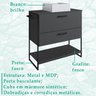 Gabinete e Cuba Banheiro Industrial 80 Cm Pt Gav 1028x94101 Grafite Branco Pp - 3