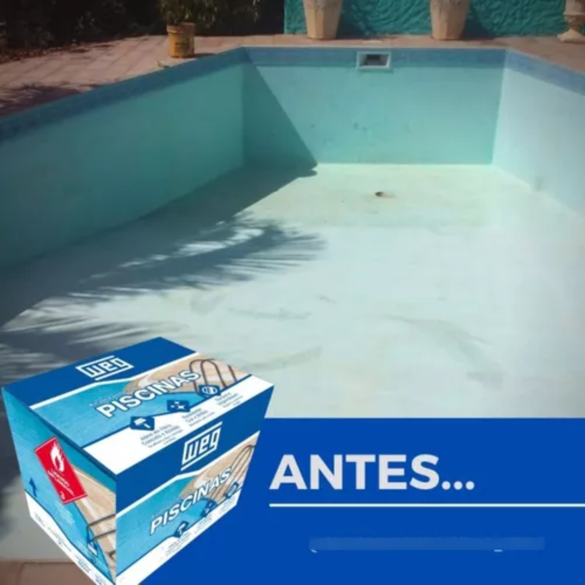 Kit Tinta Piscina Azul Pastel Weg Pu 4,5 Lts Fibra Azulejo - 2