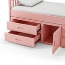 Ver imagem 6 de Cama Solteiro com 04 Gavetas e 01 Porta Funcional de Madeira Maciça - Rosa