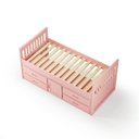 Ver imagem 4 de Cama Solteiro com 04 Gavetas e 01 Porta Funcional de Madeira Maciça - Rosa
