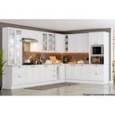 Ver imagem 4 de Módulo Cozinha Americana Balcão com Tampo para Cooktop com 2 Portas 80cm Branco2 Aéreos + 1 Balc