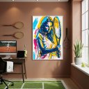 Ver imagem 1 de Quadro Decor Pintura Jogadora Tênis-70x50cm Mold Branca