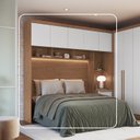 Ver imagem 2 de Módulo Ponte Casal Queen 6 Portas 1 Gaveta Infinity Marrom/Cedro/Branco Line