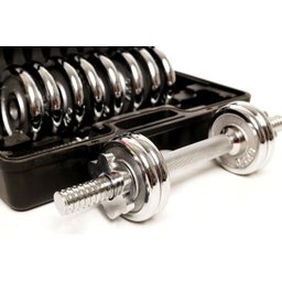 Kit Completo Anilhas Cromadas + Halteres com rosca na maleta 12kg - WCT Fitness 217 - 1