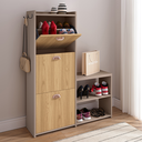 Ver imagem 2 de Sapateira Vertical 3 Gavetas Organizadora Banco Quarto Moderna Dakota - Fendi / Hanover