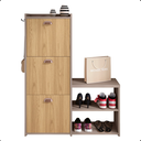 Ver imagem 6 de Sapateira Vertical 3 Gavetas Organizadora Banco Quarto Moderna Dakota - Fendi / Hanover