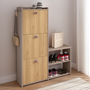 Ver imagem 3 de Sapateira Vertical 3 Gavetas Organizadora Banco Quarto Moderna Dakota - Fendi / Hanover